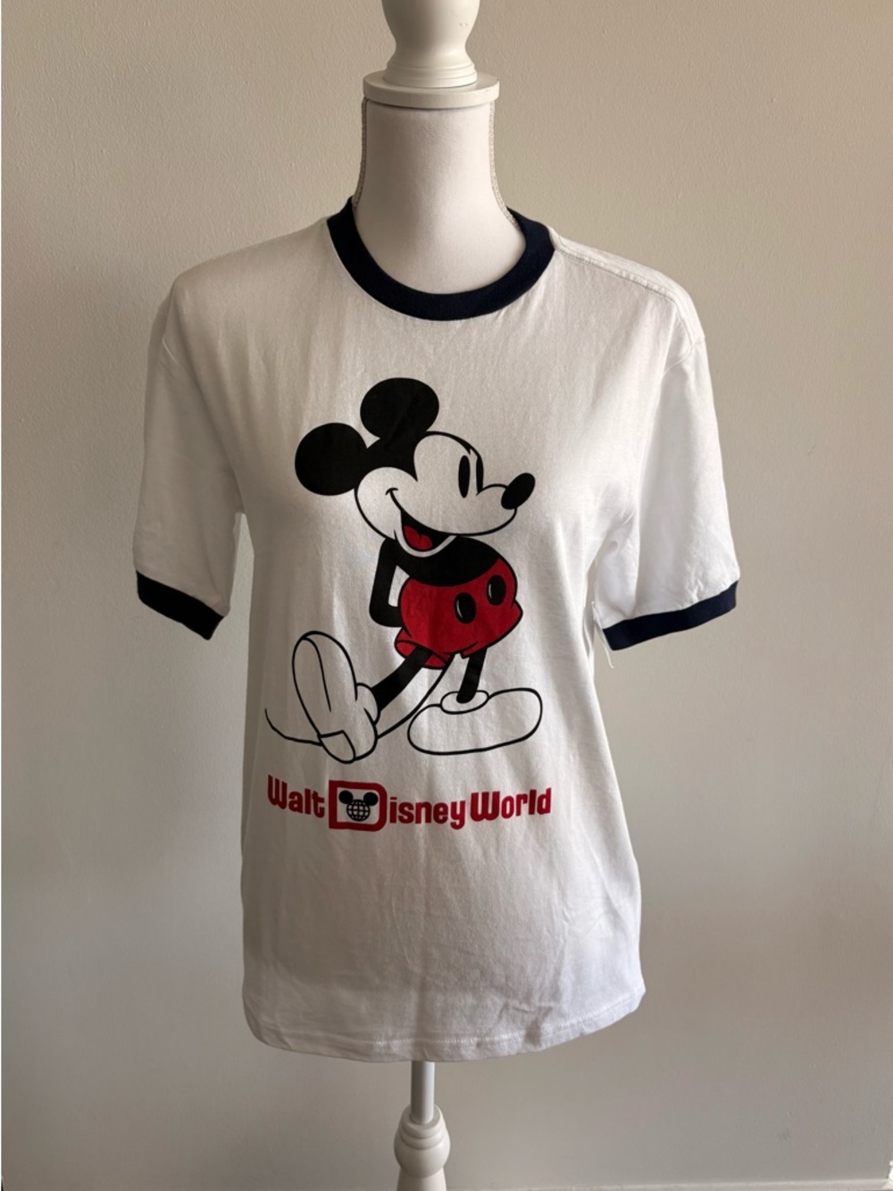 Disney White, Black & Red Mickey Mouse Ringer Tee